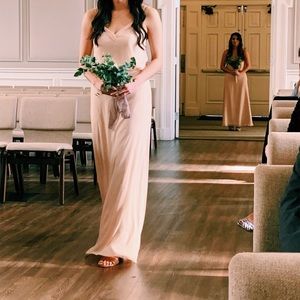 Taupe/cream floor length dress